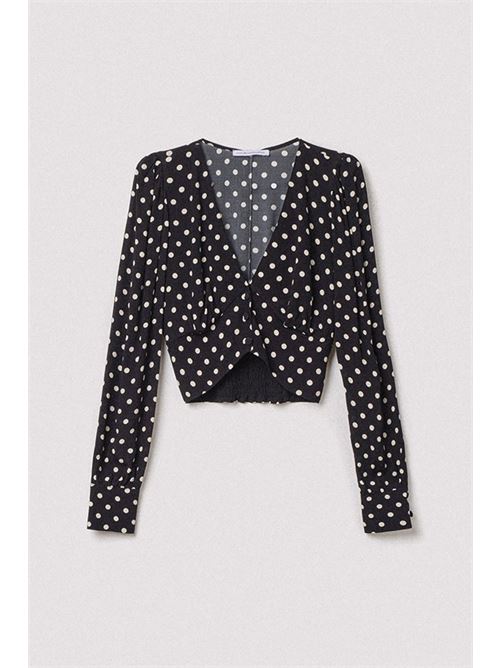 blusa  emily scollo v MAR DE MARGARITAS | MMABW00093FANTASIA POIS NERO